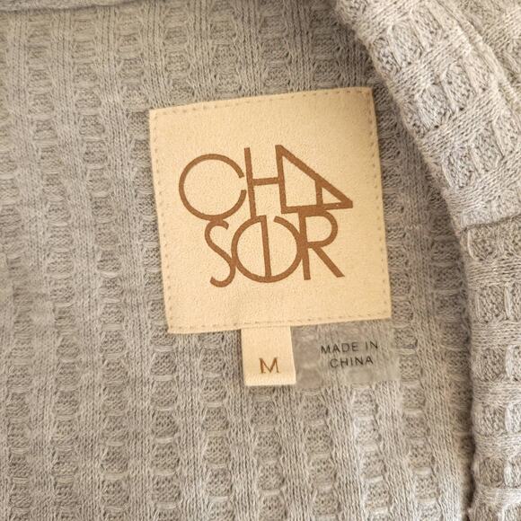 Chaser Thermal Waffle Long Sleeve Tee Gray Raglan Sleeve Medium - Picture 9 of 11